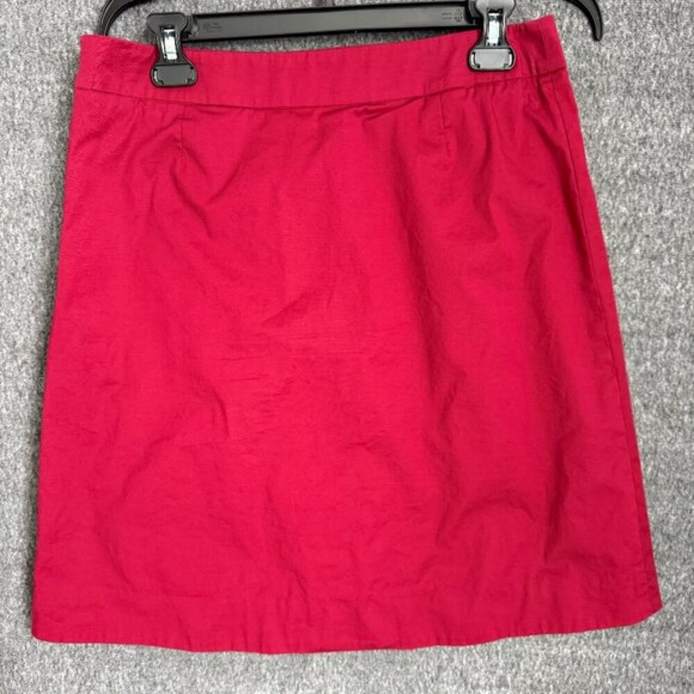 Maeve red skirt side zip sz 6 womens cotton blend lined knee